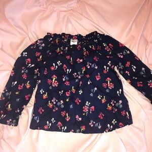Oshkosh 2T Navy Blue Blouse with colorful print
